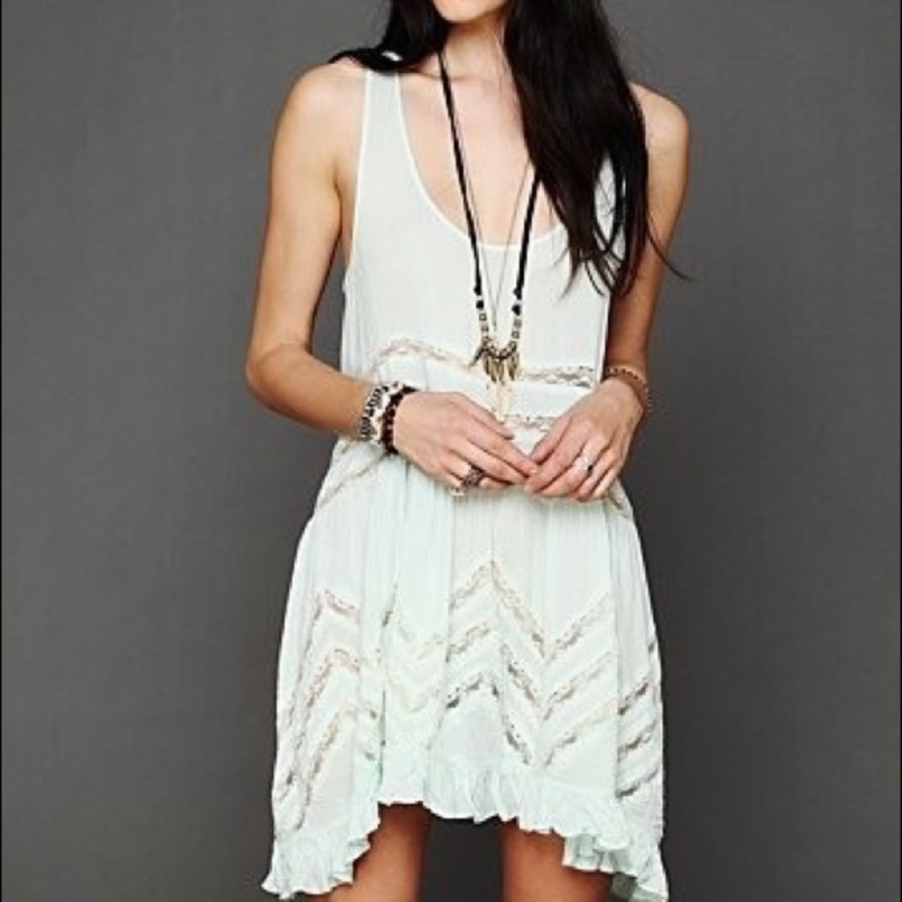 Free People | Voile and Lace Trapeze Slip in Cream